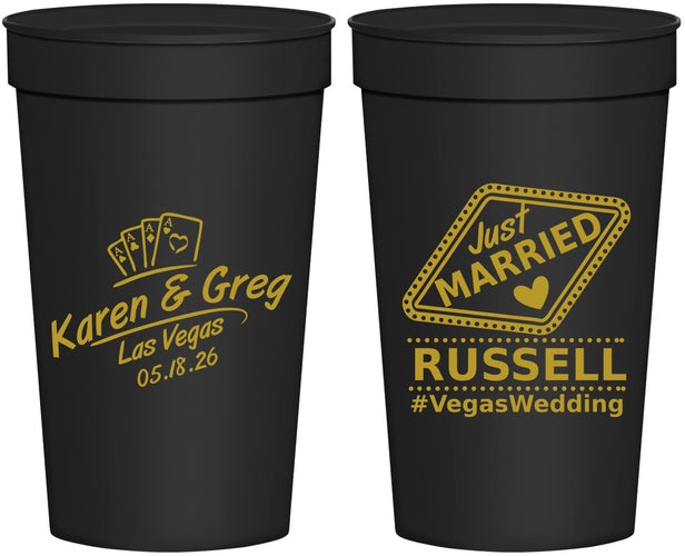 Personalized Wedding 32 oz Stadium Cups - Las Vegas | 285