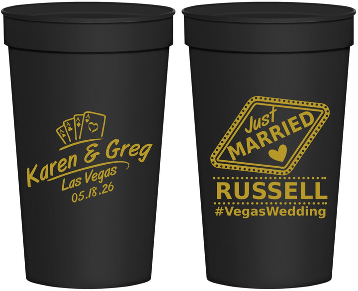 Personalized Wedding 32 oz Stadium Cups - Las Vegas | 285