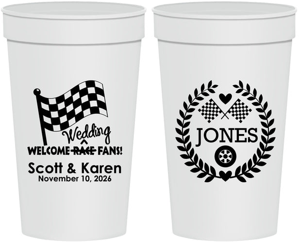 Personalized Wedding 32 oz Stadium Cups - Racing | 289