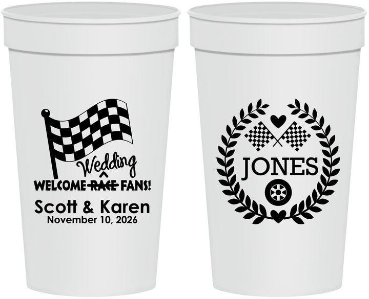 Personalized Wedding 32 oz Stadium Cups - Racing | 289