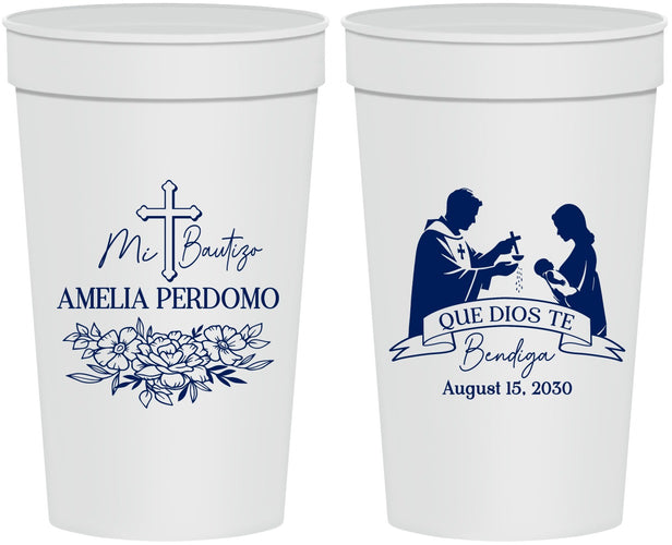 Personalized Baptism 32 oz Stadium Cups - Mi Bautizo | 290001