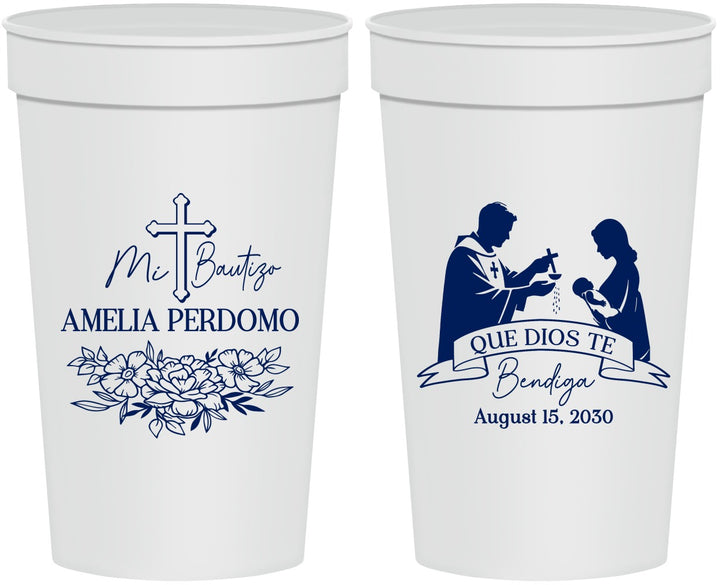 Personalized Baptism 32 oz Stadium Cups - Mi Bautizo | 290001