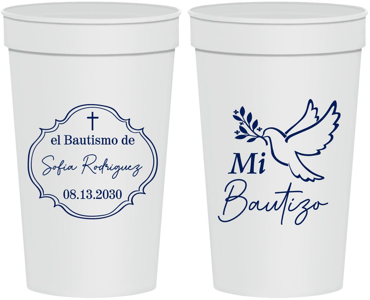 Personalized Baptism 32 oz Stadium Cups - Mi Bautizo | 290002