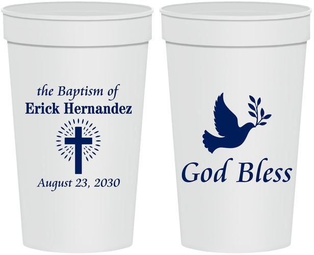 Personalized Baptism 32 oz Stadium Cups - God Bless | 290005