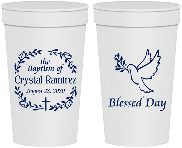 Personalized Baptism 32 oz Stadium Cups - Blessed Day | 290006