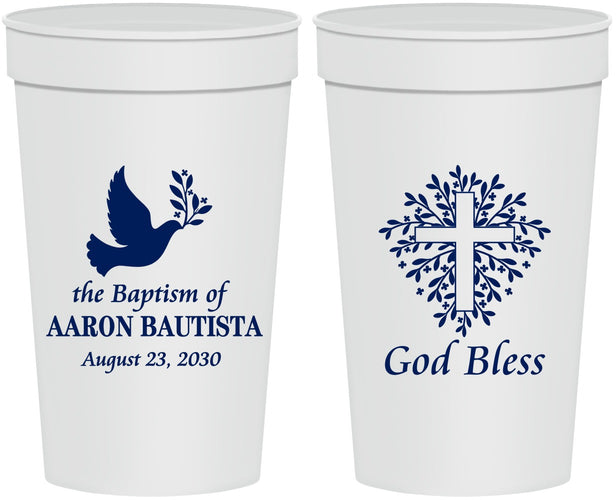 Personalized Baptism 32 oz Stadium Cups - God Bless | 290007
