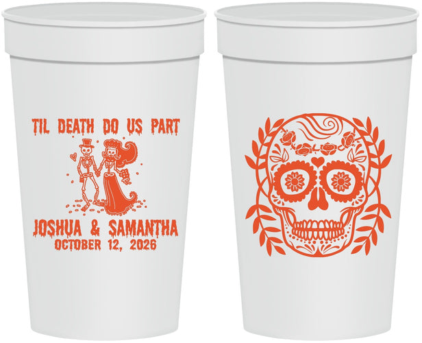 Personalized Wedding 32 oz Stadium Cups - Til Death Do Us Part | 297