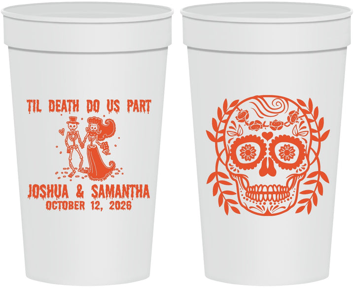 Personalized Wedding 32 oz Stadium Cups - Til Death Do Us Part | 297