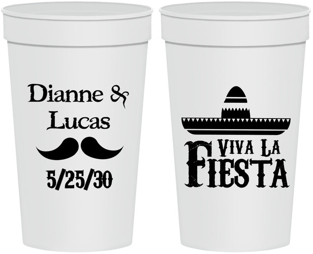 Personalized Wedding 32 oz Stadium Cups - Viva La Fiesta | 299
