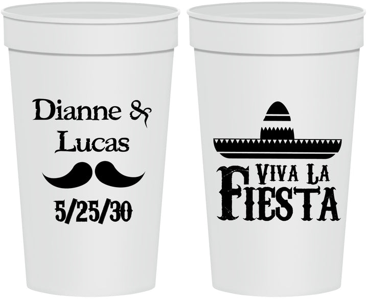 Personalized Wedding 32 oz Stadium Cups - Viva La Fiesta | 299