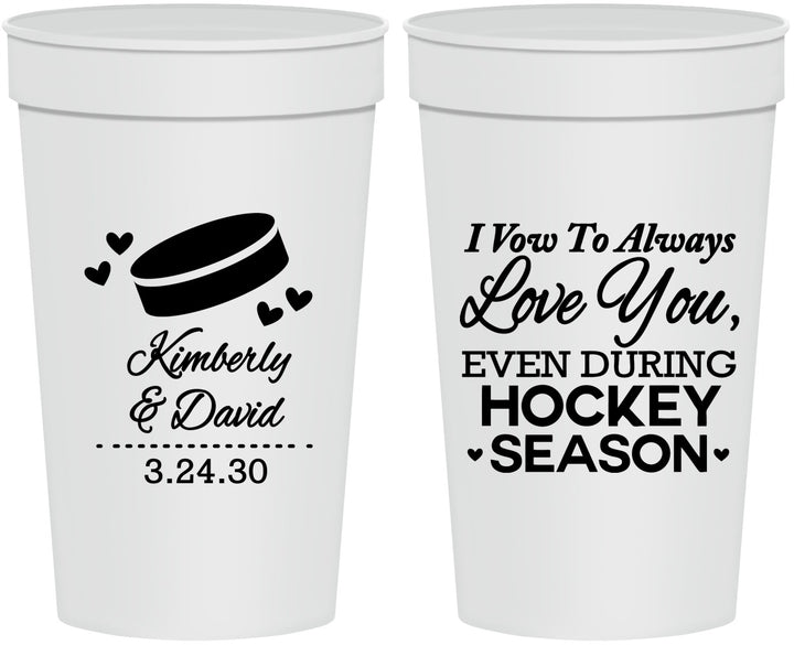 Personalized Wedding 32 oz Stadium Cups - Hockey | 300