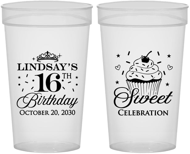 Personalized 16th Birthday 32 oz Stadium Cups - Cupcake | 300000