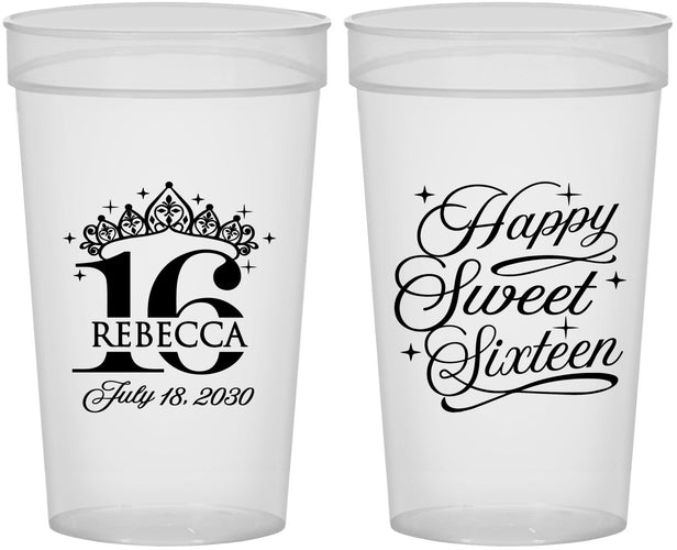 Personalized 16th Birthday 32 oz Stadium Cups - Tiara | 300008