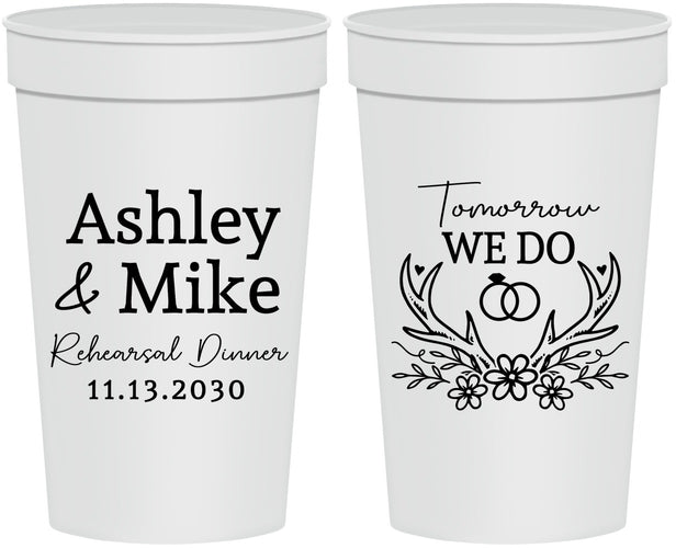 Personalized Rehearsal Dinner 32 oz Stadium Cups - Tomorrow We Do | 30002