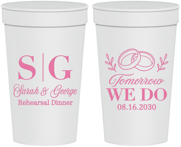 Personalized Rehearsal Dinner 32 oz Stadium Cups - Tomorrow We Do | 30003