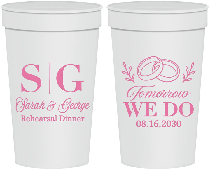 Personalized Rehearsal Dinner 32 oz Stadium Cups - Tomorrow We Do | 30003