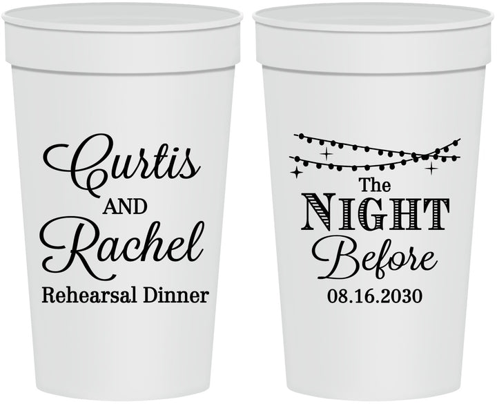 Personalized Rehearsal Dinner 32 oz Stadium Cups - The Night Before | 30006