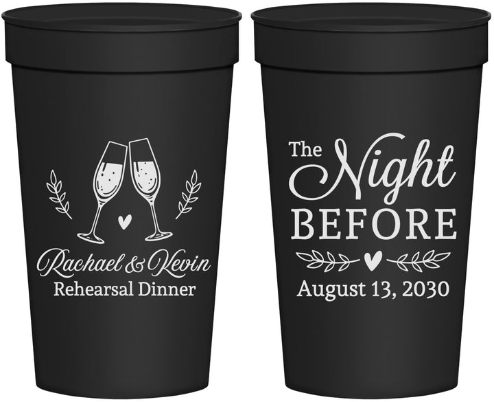 Personalized Rehearsal Dinner 32 oz Stadium Cups - The Night Before | 30008