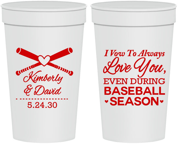 Personalized Wedding 32 oz Stadium Cups - Baseball | 301