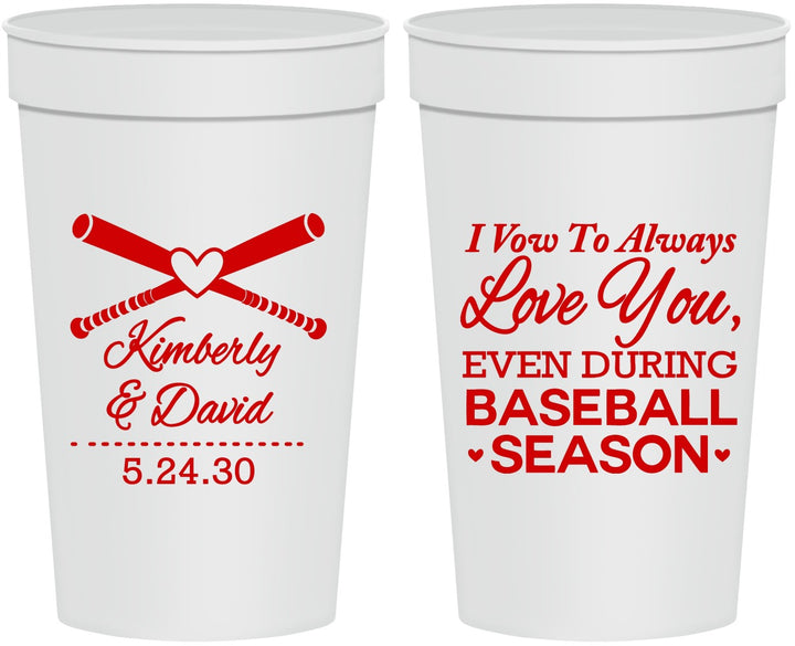 Personalized Wedding 32 oz Stadium Cups - Baseball | 301