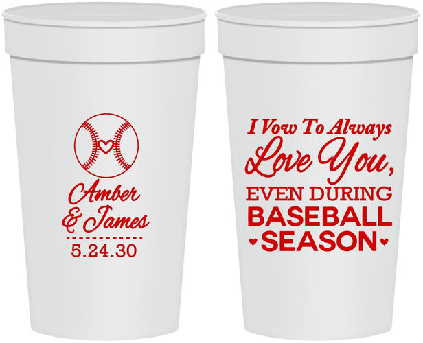 Personalized Wedding 32 oz Stadium Cups - Baseball | 303