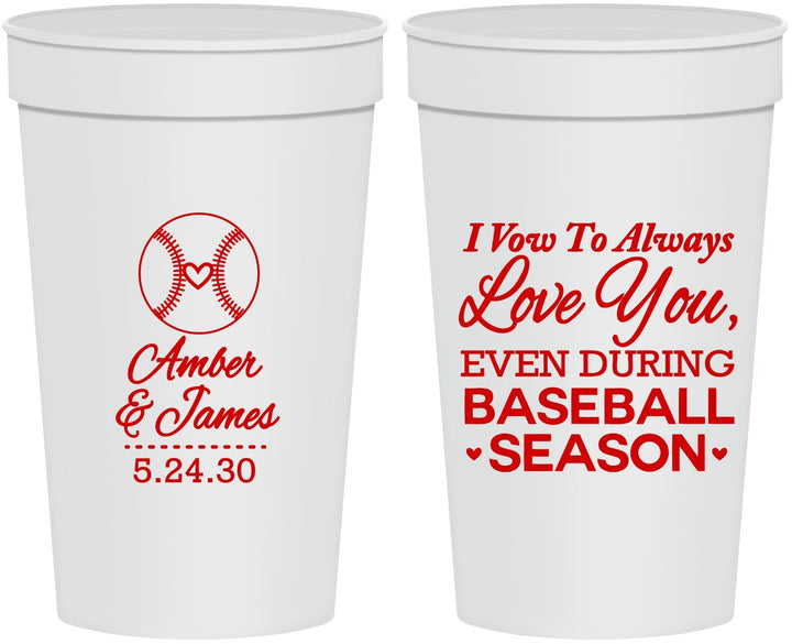 Personalized Wedding 32 oz Stadium Cups - Baseball | 303
