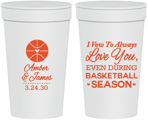 Personalized Wedding 32 oz Stadium Cups - Basketball | 304