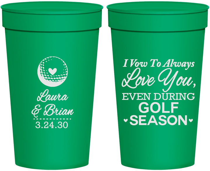 Personalized Wedding 32 oz Stadium Cups - Golf | 305