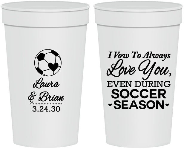 Personalized Wedding 32 oz Stadium Cups - Soccer | 307