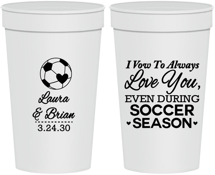 Personalized Wedding 32 oz Stadium Cups - Soccer | 307