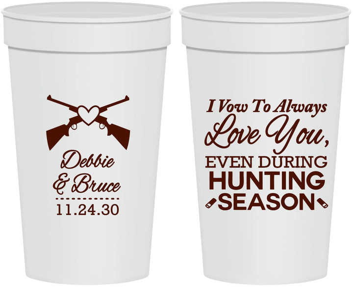 Personalized Wedding 32 oz Stadium Cups - Hunting | 308
