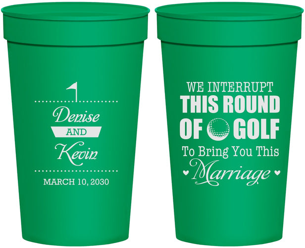 Personalized Wedding 32 oz Stadium Cups - We Interrupt Golf | 309