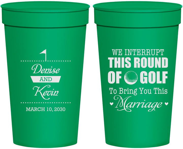 Personalized Wedding 32 oz Stadium Cups - We Interrupt Golf | 309