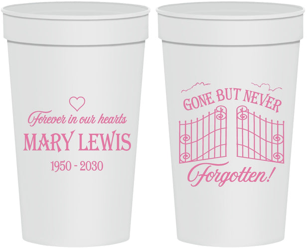 Personalized Memorial 32 oz Stadium Cups - Gone But Never Forgotten | 310001