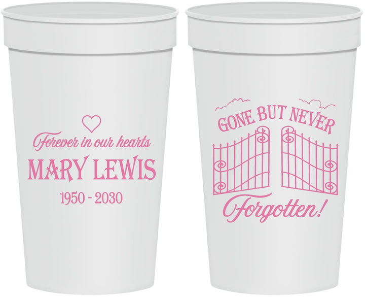 Personalized Memorial 32 oz Stadium Cups - Gone But Never Forgotten | 310001
