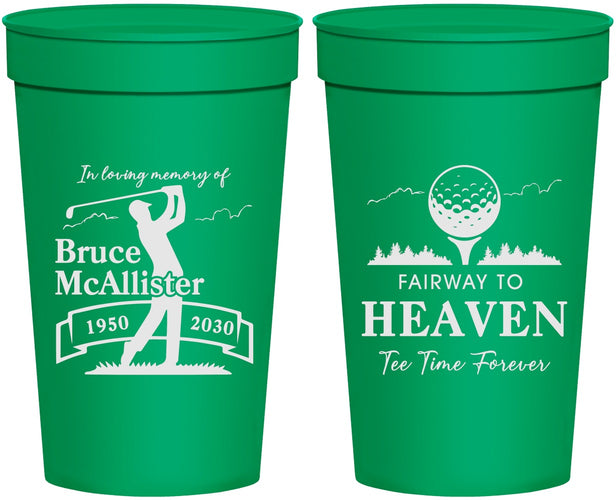 Personalized Memorial 32 oz Stadium Cups - Fairway To Heavens | 310008