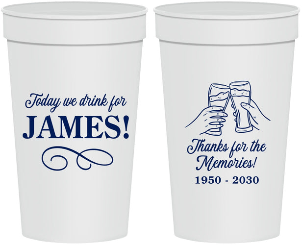 Personalized Memorial 32 oz Stadium Cups - Thanks For The Memories | 310011