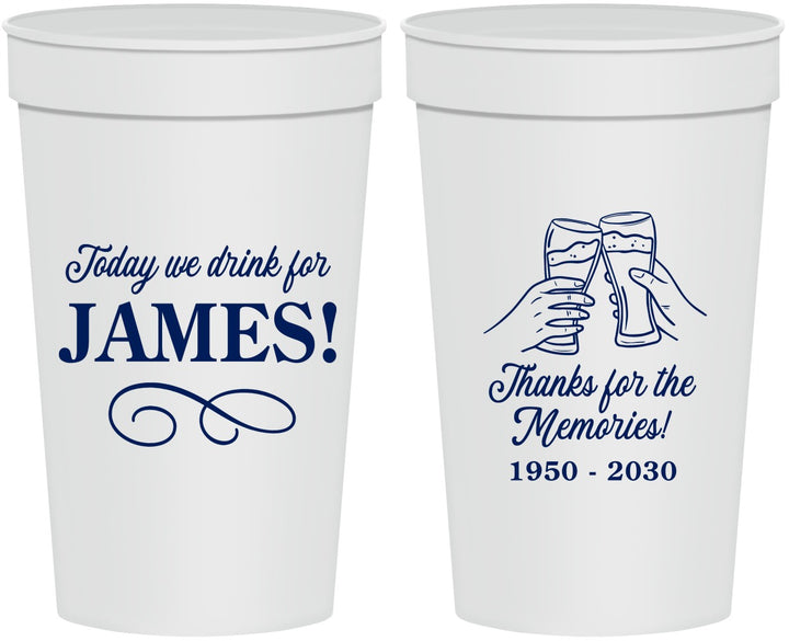Personalized Memorial 32 oz Stadium Cups - Thanks For The Memories | 310011