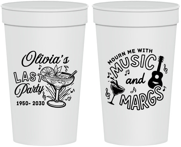 Personalized Memorial 32 oz Stadium Cups - Mourn Me With Music | 310012
