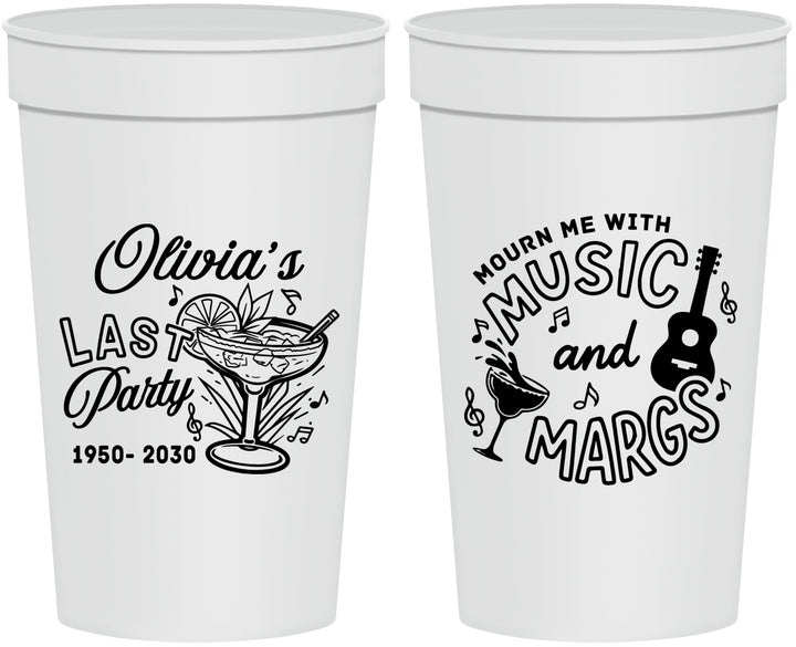 Personalized Memorial 32 oz Stadium Cups - Mourn Me With Music | 310012