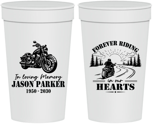 Personalized Memorial 32 oz Stadium Cups - Riding In Our Hearts | 310014