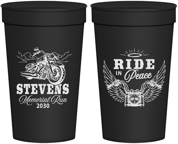 Personalized Memorial 32 oz Stadium Cups - Ride In Peace | 310015