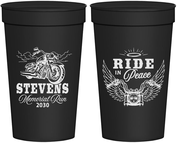 Personalized Memorial 32 oz Stadium Cups - Ride In Peace | 310015