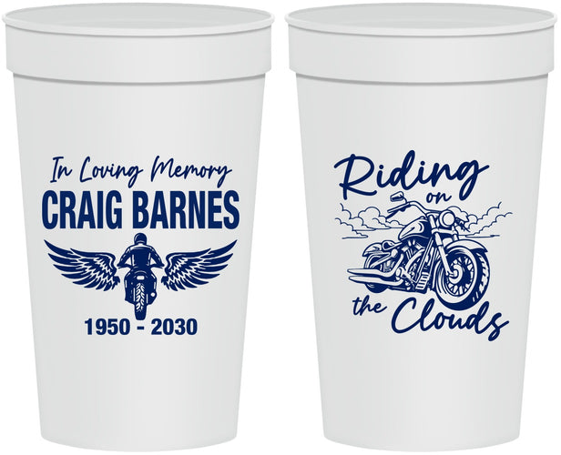 Personalized Memorial 32 oz Stadium Cups - Riding On The Clouds | 310017
