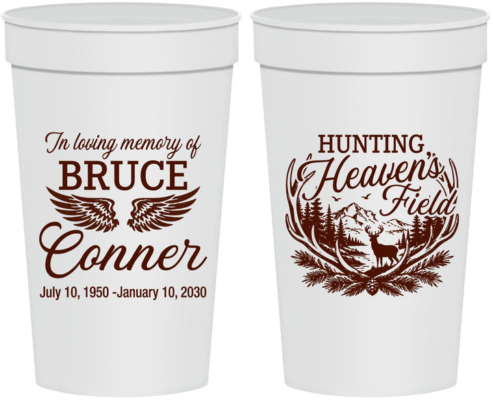 Personalized Memorial 32 oz Stadium Cups - Hunting Heavens Field | 310021