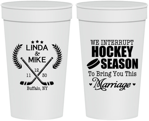 Personalized Wedding 32 oz Stadium Cups - We Interrupt Hockey | 312