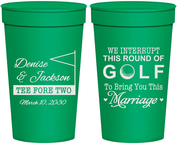 Personalized Wedding 32 oz Stadium Cups - We Interrupt Golf | 315