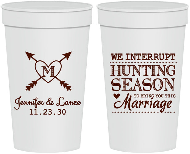 Personalized Wedding 32 oz Stadium Cups - We Interrupt Season | 318