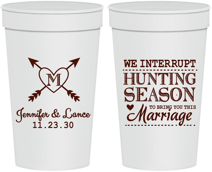 Personalized Wedding 32 oz Stadium Cups - We Interrupt Season | 318