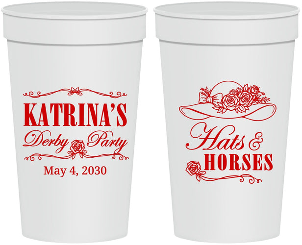 Personalized Derby Day 32 oz Stadium Cups - Hats And Horses | 320005